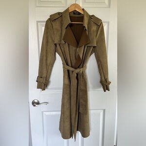 Light Trench Coat, Faux Suede